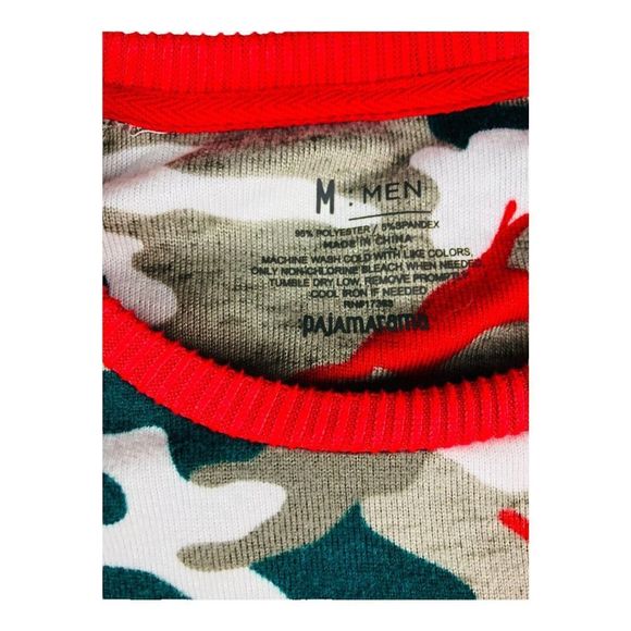 1307 Mens Sz Medium camo ugly Christmas flannel sleep top pajamarama - Picture 3 of 5